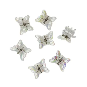 کلیپس سه تایی طرح مونارک ۱ سفید شفاف، پلاستیک مقاوم باکیفیت و براق، طول ۲.۵ سانتی‌متر، مناسب استایل مینیمال و شیک روزمره.