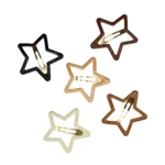 گیره تق تقی دوتایی طرح استار با طراحی ستارهای و رنگهای متنوع، سبک و مقاوم مناسب استایل روزانه دخترانه