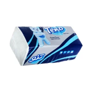 دستمال کاغذی ۲۵۰ برگ تنو مدل اقتصادی با بسته‌بندی یک عددی، نرم و بهداشتی