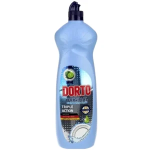 مایع ظرفشویی دورتو رایحه لیمو حجم ۱ لیتر، پاک‌کننده قوی ظروف با رایحه تازه و فرمول ملایم