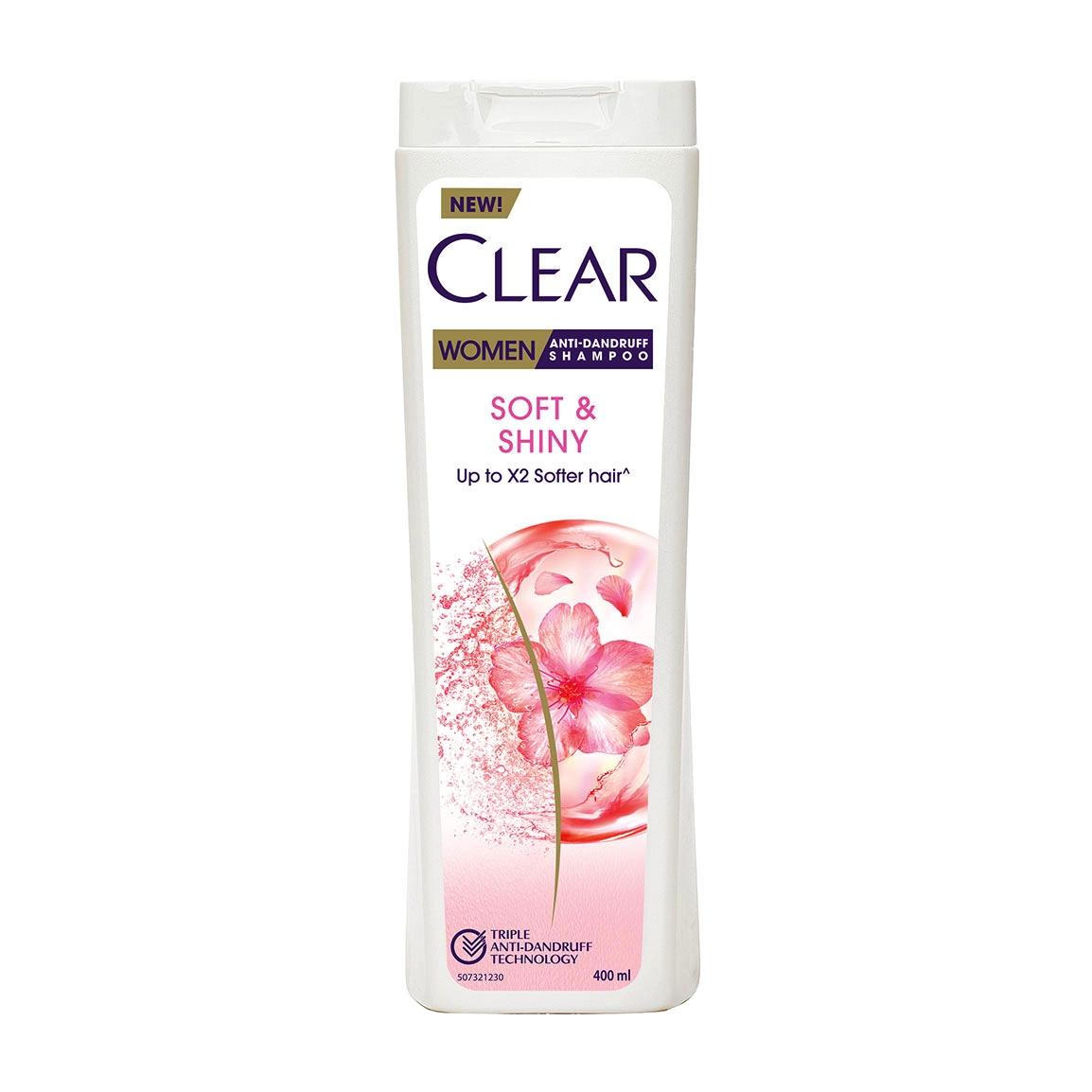 شامپو ضد شوره بانوان کلییر مدل شکوفه گیلاس، نرمکننده و درخشانکننده مو با حجم ۴۰۰ میلیلیتر