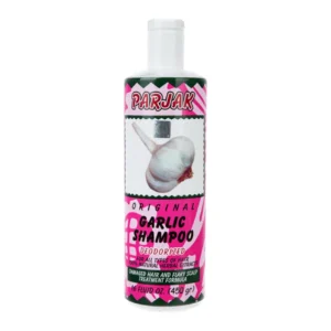 شامپو سیر پرژک ۴۵۰ میلی‌لیتر با عصاره طبیعی سیر و ویتامین‌های A، B، C و E، ضد ریزش، تقویت‌کننده و مرطوب‌کننده مو، مناسب موهای خشک و آسیب‌دیده