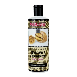 شامپو مو پرژک مدل گردو وزن ۴۵۰ گرم، مخصوص موهای تیره و مشکی، براق‌کننده و تقویت‌کننده