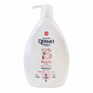 شامپو بدن درمومد مدل Beauty رایحه گل‌های سفید ۱ لیتر، پاک‌کننده ملایم و مرطوب‌کننده برای انواع پوست